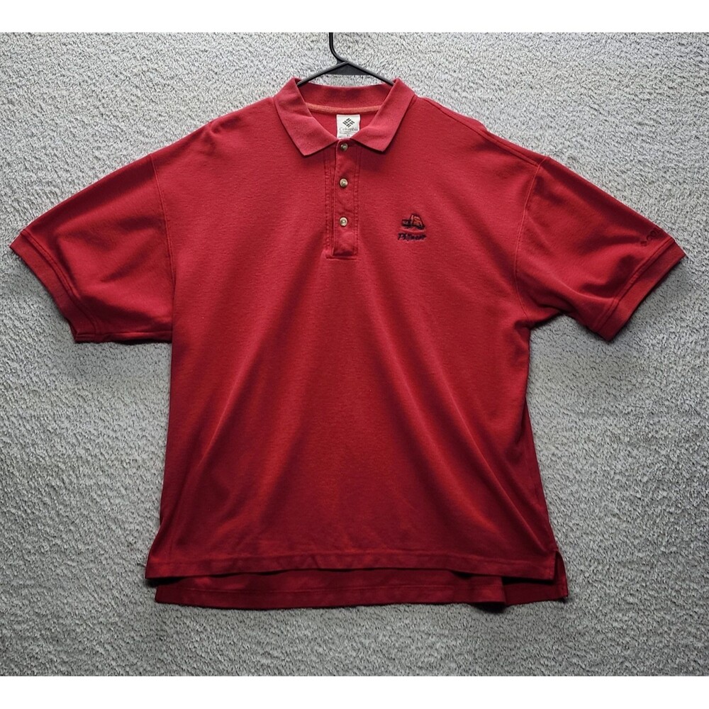 Columbia Polo Shirt Men's XL Red Short Sleeve Omni-Wick Philment Performance